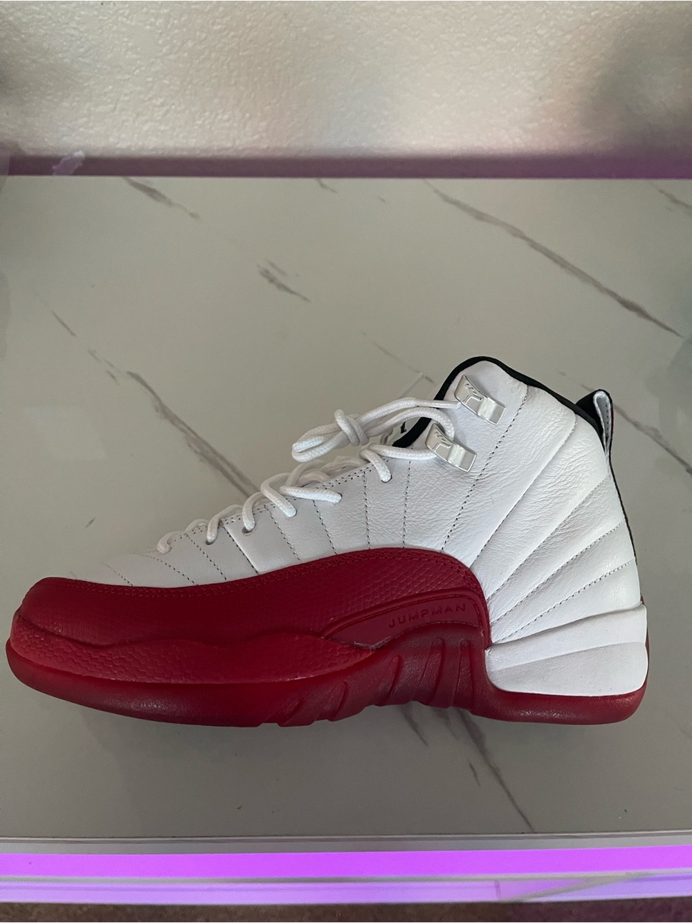 Jordan Kids White and Red High-Top Basketball Sneakers